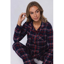 Pyjama Aspen Ski bleu carreaux rouges – Rebelle Pastunette