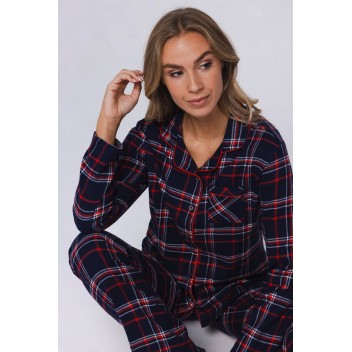 Pyjama Aspen Ski bleu à carreaux rouges – Rebelle Pastunette